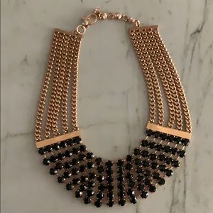 Henri Bendel Rose Gold/Black collar necklace